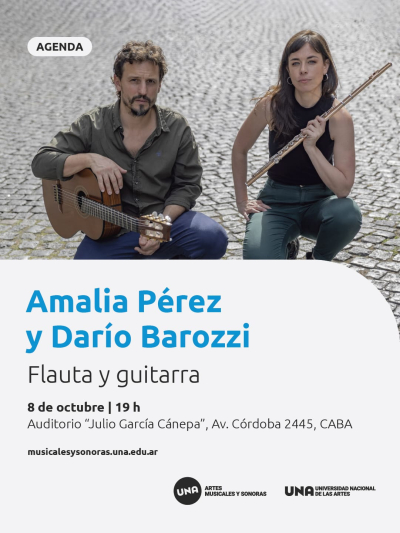 Amalia Pérez y Darío Barozzi, flauta y guitarra